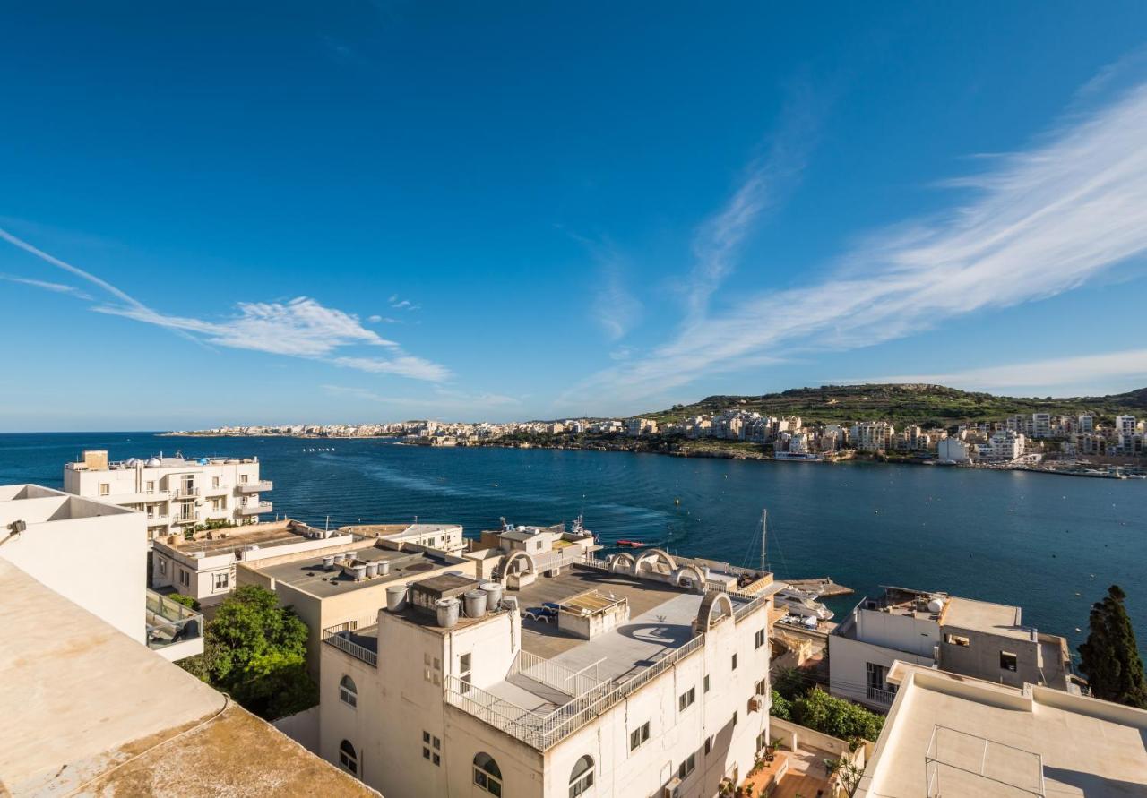 Bayview 2 Bedroom Seaview Apartment With Large Terrace With Panoramic Views - By Getawaysmalta San Pawl il-Baħar Kültér fotó